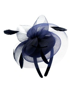 Elisa Fascinator in Navy Blue