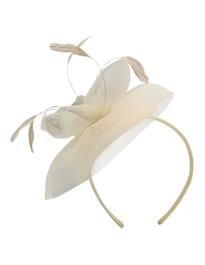 Elisa Fascinator in White Nude image 4