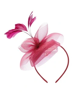 Elisa Fascinator in Burgundy Red