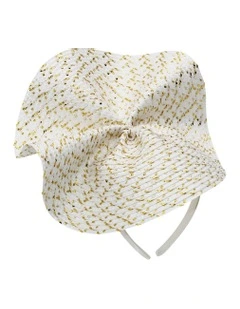 Zaria Fascinator in Ivory White/Gold