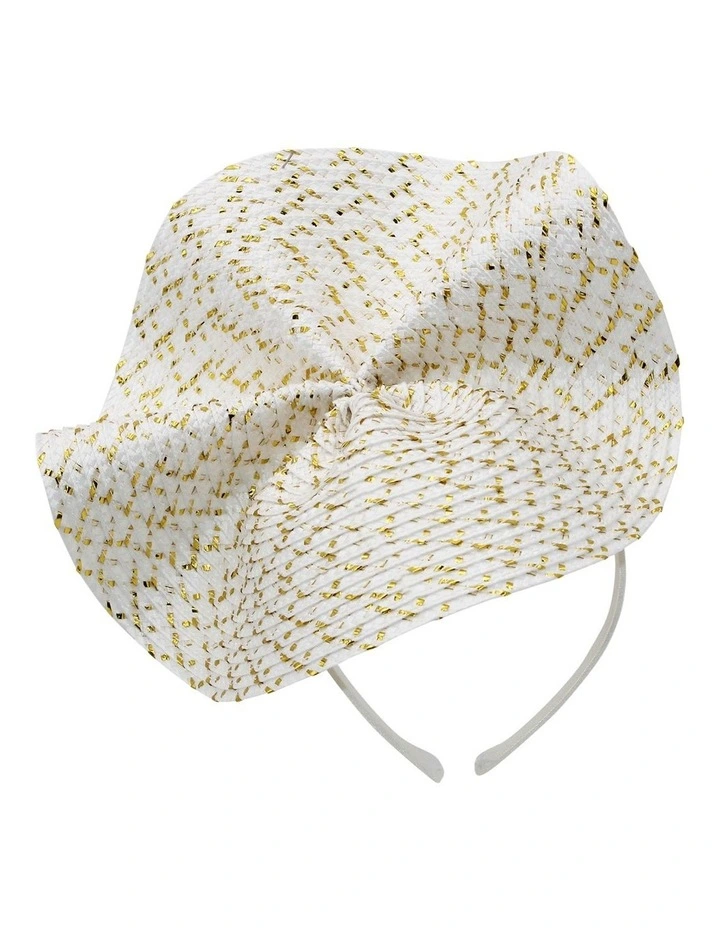 Zaria Fascinator in Ivory White/Gold image 4