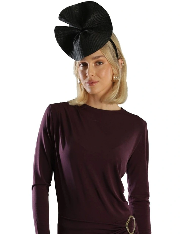 Zaria Fascinator in Black image 2
