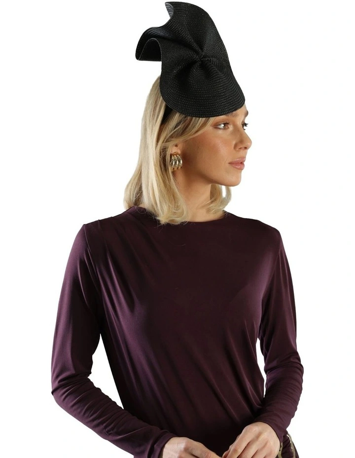 Zaria Fascinator in Black image 3