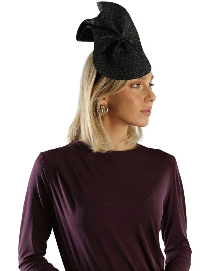 Zaria Fascinator in Black image 4
