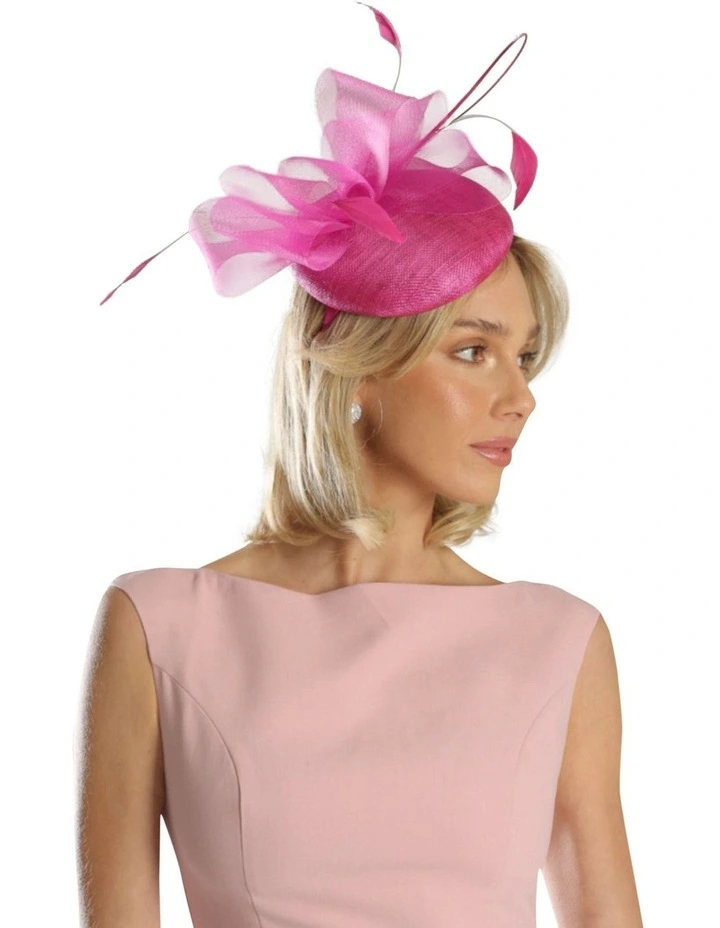 Gabriela Fascinator in Hot Pink image 3