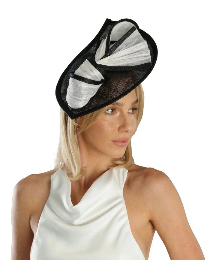 Xanthia Fascinator in Black/White image 2