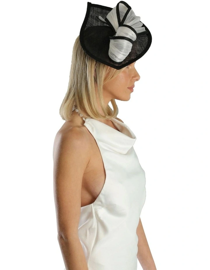 Xanthia Fascinator in Black/White image 7