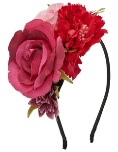Ivy Flower Crown Headband in Pink