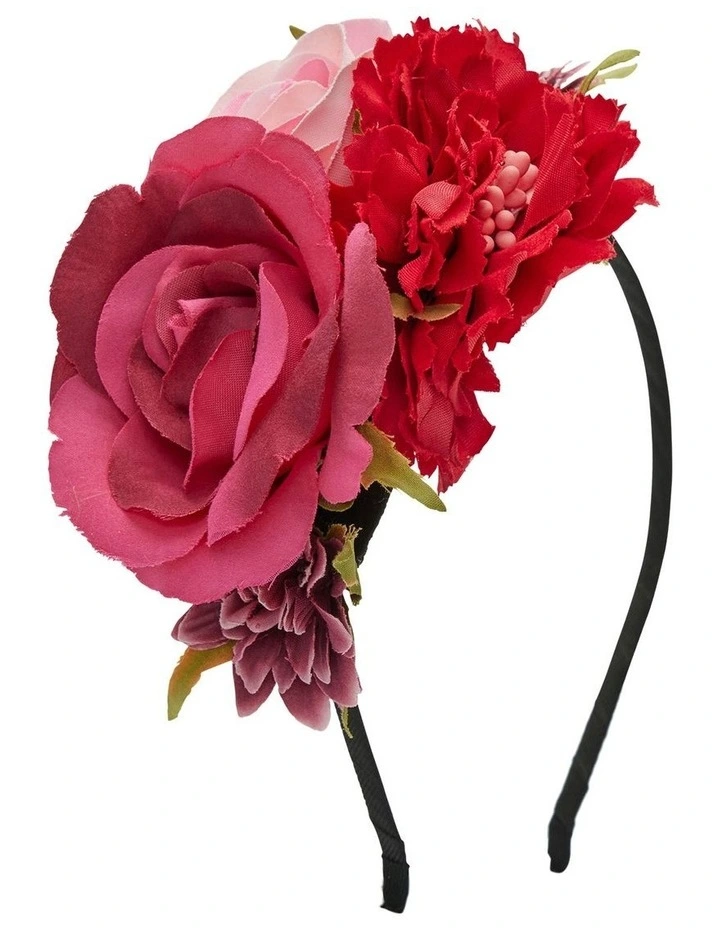Ivy Flower Crown Headband in Pink image 1