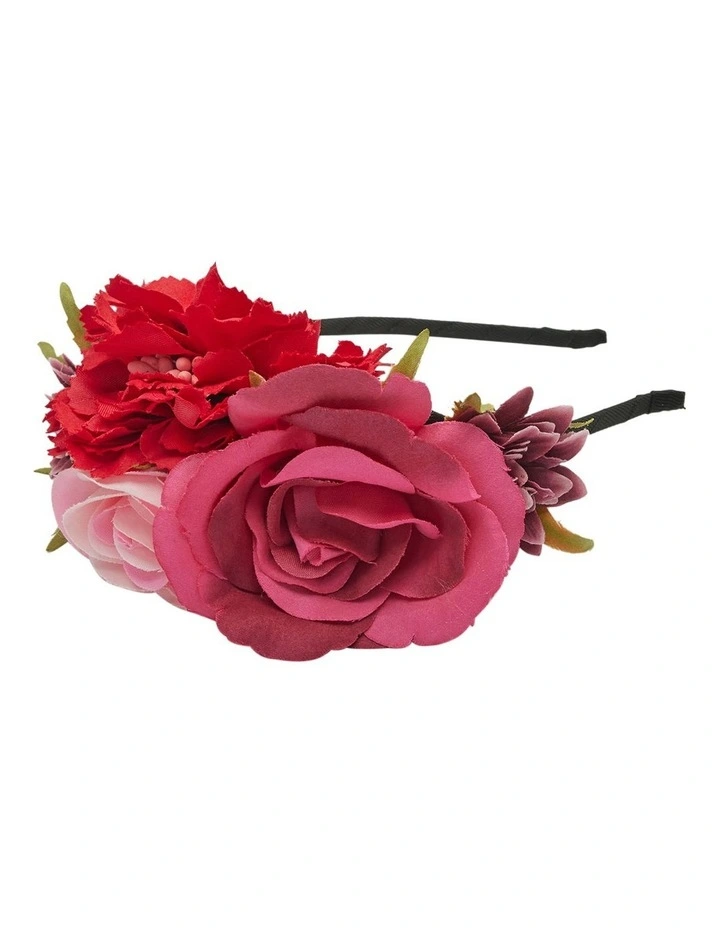 Ivy Flower Crown Headband in Pink image 4