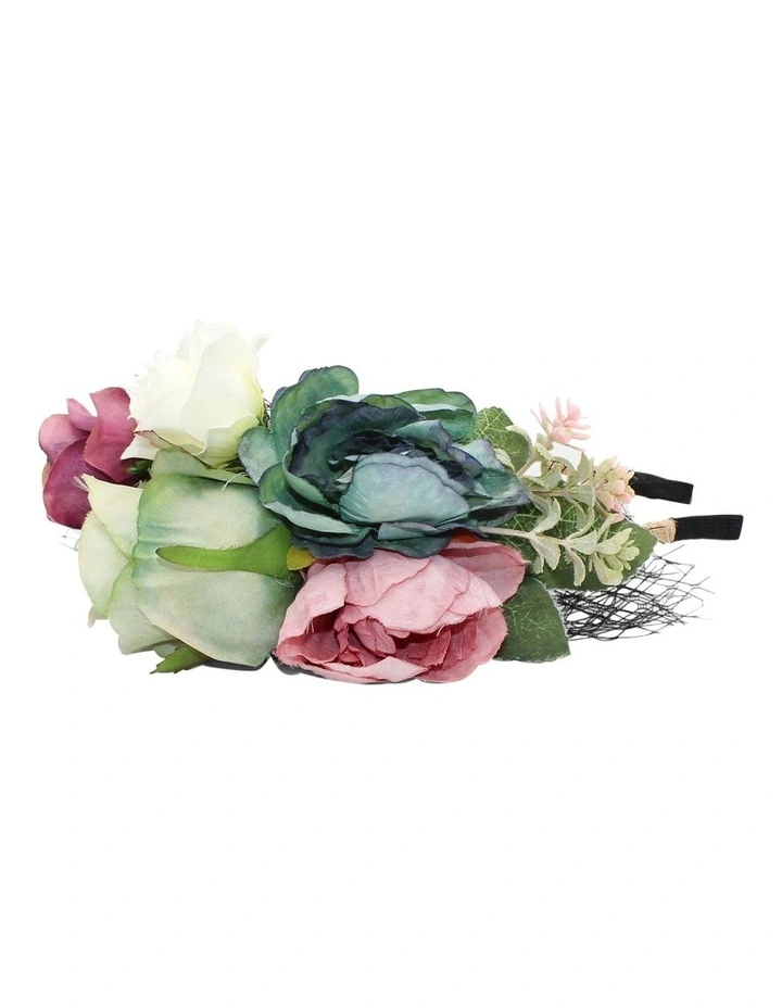 Claudia Flower Crown Headband in Blue image 5