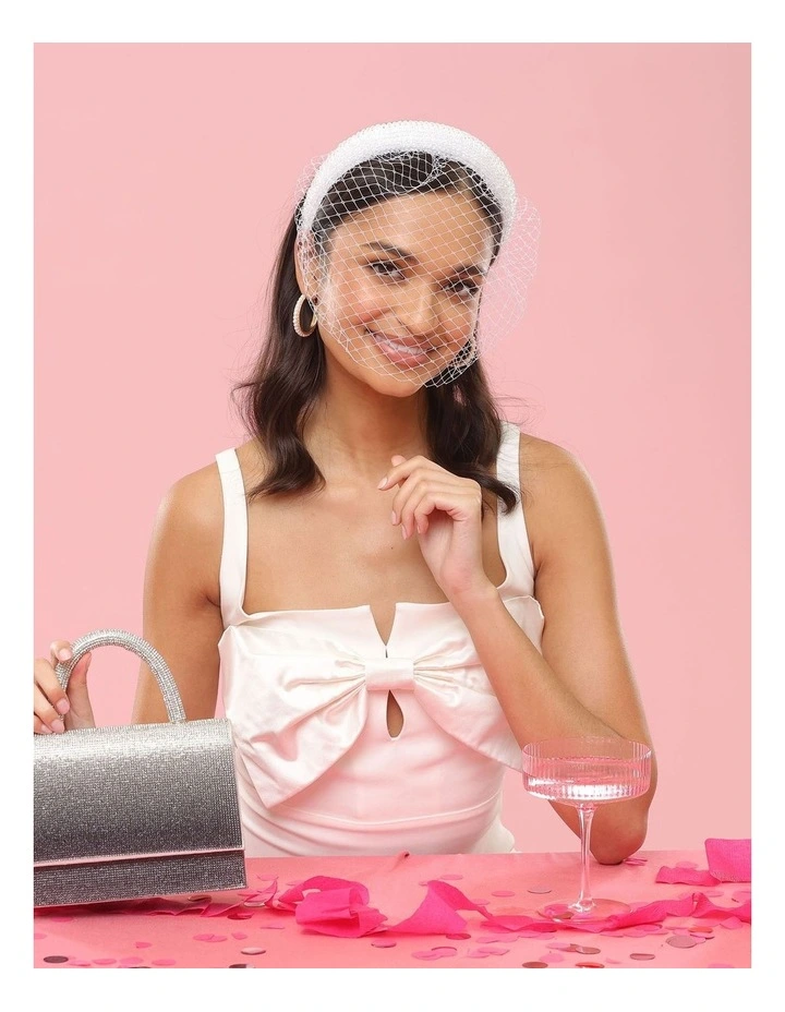 Haven Veil Headband in White image 2