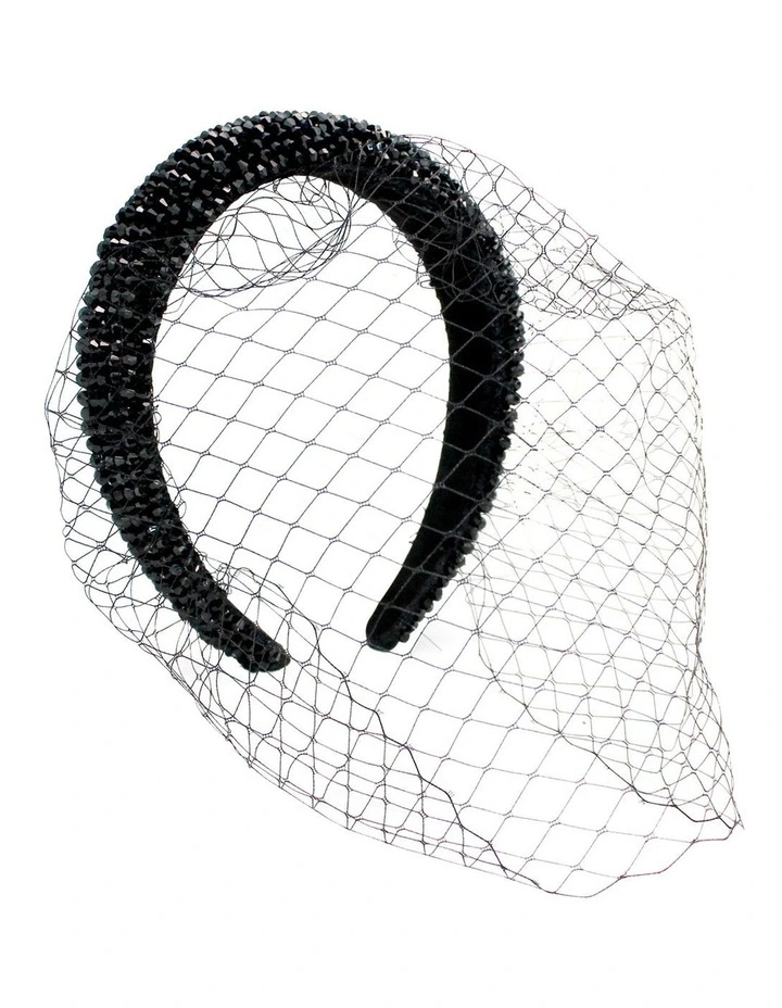 Haven Veil Headband in Black image 1