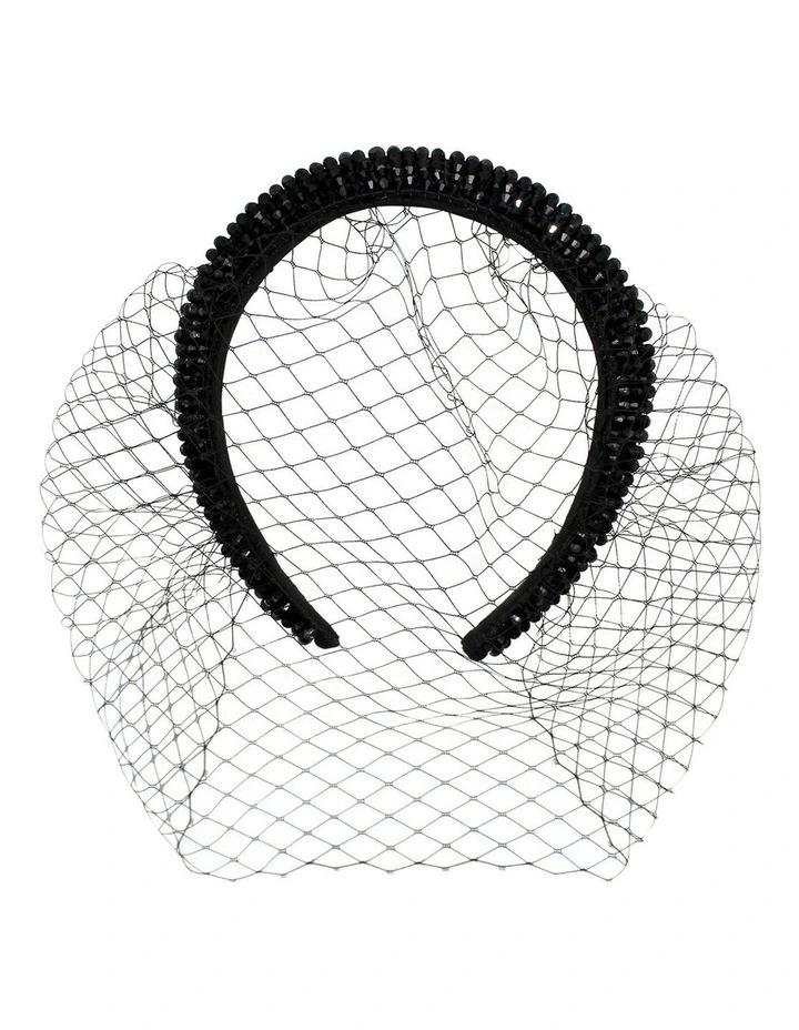 Haven Veil Headband in Black image 3