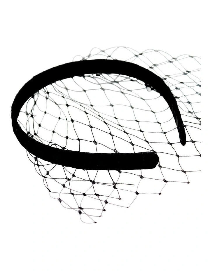 Lucia Veil Headpiece in Black image 2