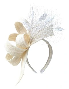 Gregory Ladner Fascinator in White