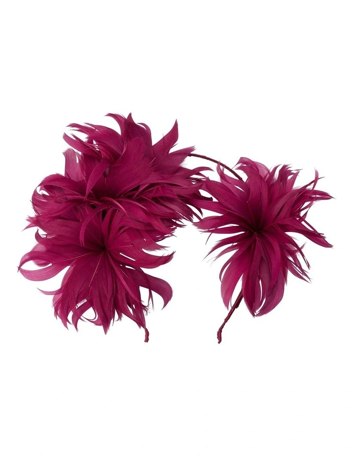 Olga Berg Juniper Feather Cluster Halo Fascinator MYER