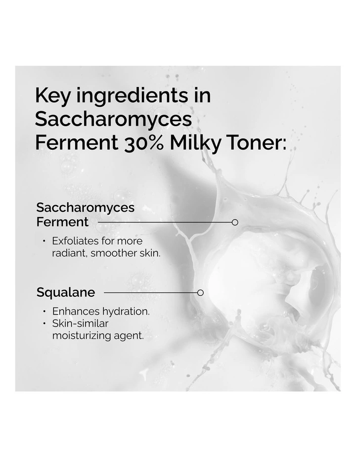 Saccharomyces Ferment 30% Milky Toner for Gentle Exfoliation and Hydration 100ml image 3