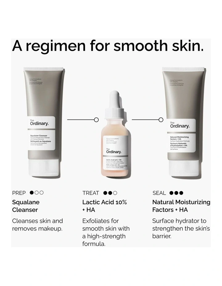 Lactic Acid 10% Hyaluronic Acid 2% Exfoliating Serum for Smoothing and Brightening30ml image 7