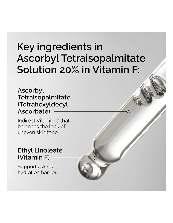 Ascorbyl Tetraisopalmitate Solution 20% in Vitamin F Serum for Hydration and Brightening 30ml image 3