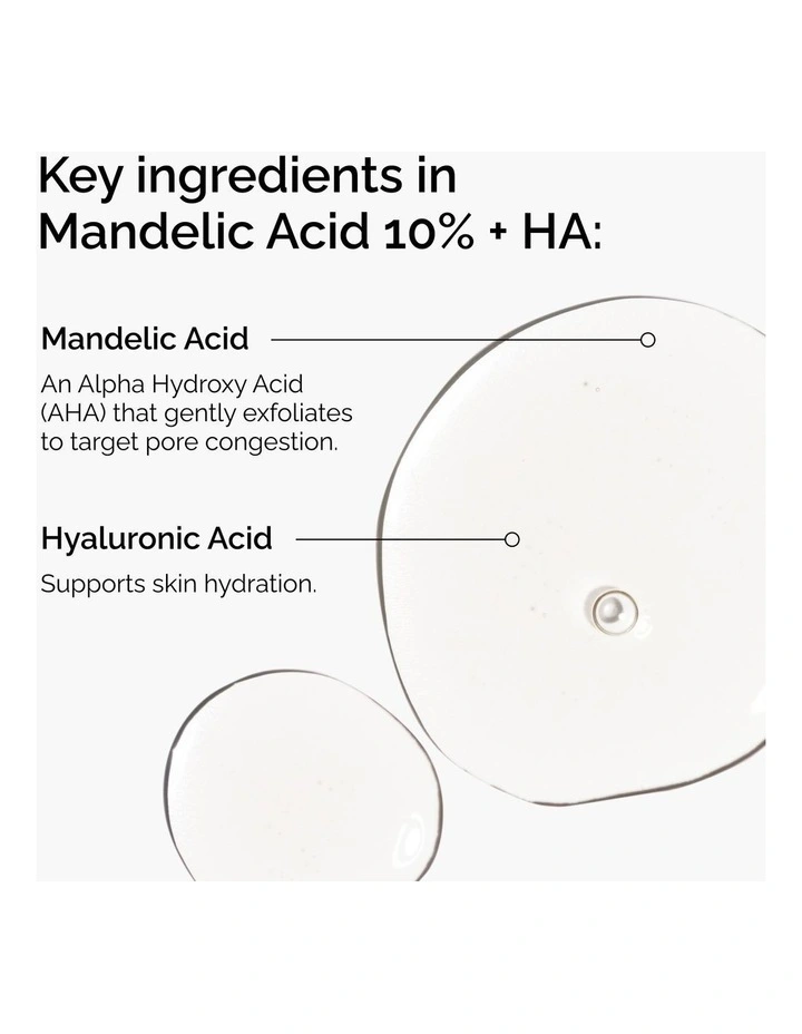 Mandelic Acid 10%   HA Gentle Facial Exfoliating Serum for Uneven Skin Tone and Dullness 30ml image 3