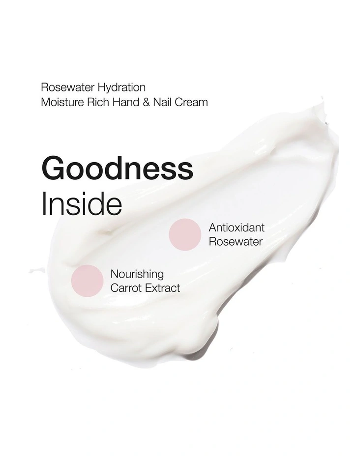 Rosewater Hydration Moisture Rich Hand & Nail Cream 100ml image 3