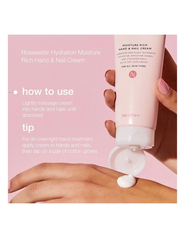 Rosewater Hydration Moisture Rich Hand & Nail Cream 100ml image 4