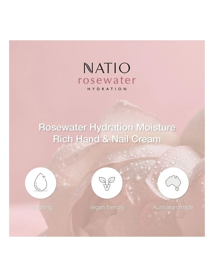 Rosewater Hydration Moisture Rich Hand & Nail Cream 100ml image 5