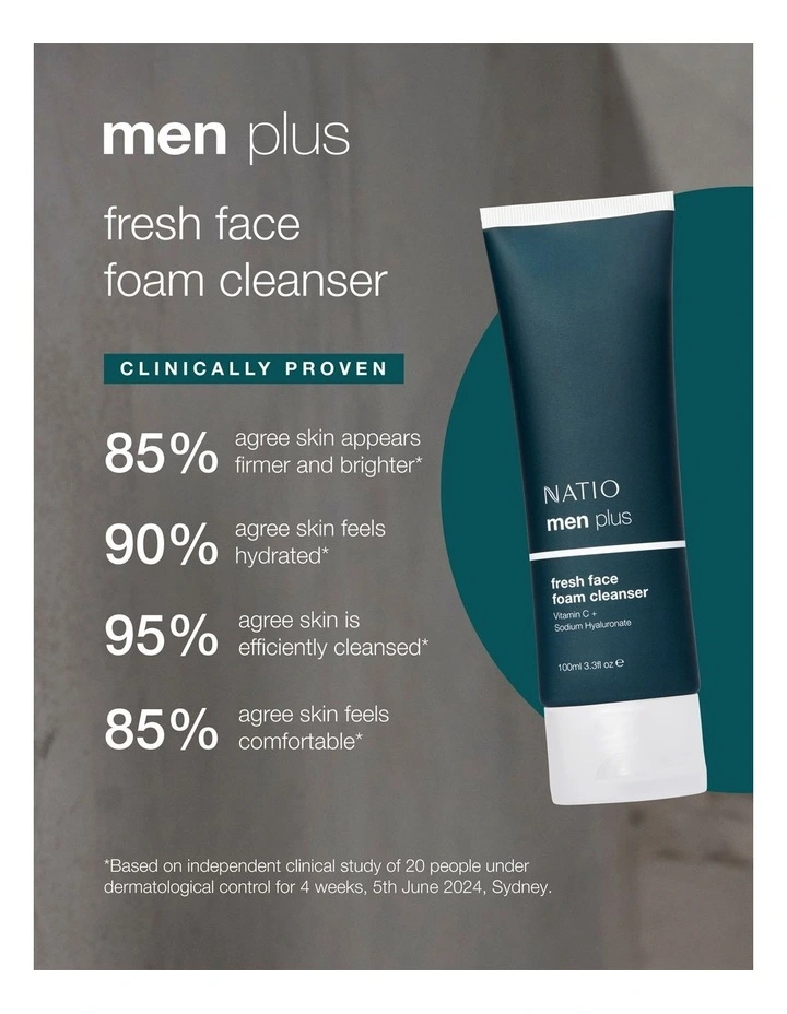 Mens Plus Fresh Face Foam Cleanser 100ml image 5