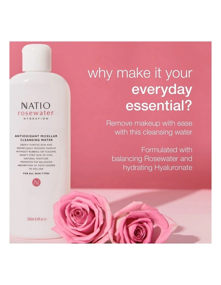 Rosewater Hydration Antioxidant Micellar Cleansing Water 250ml image 4