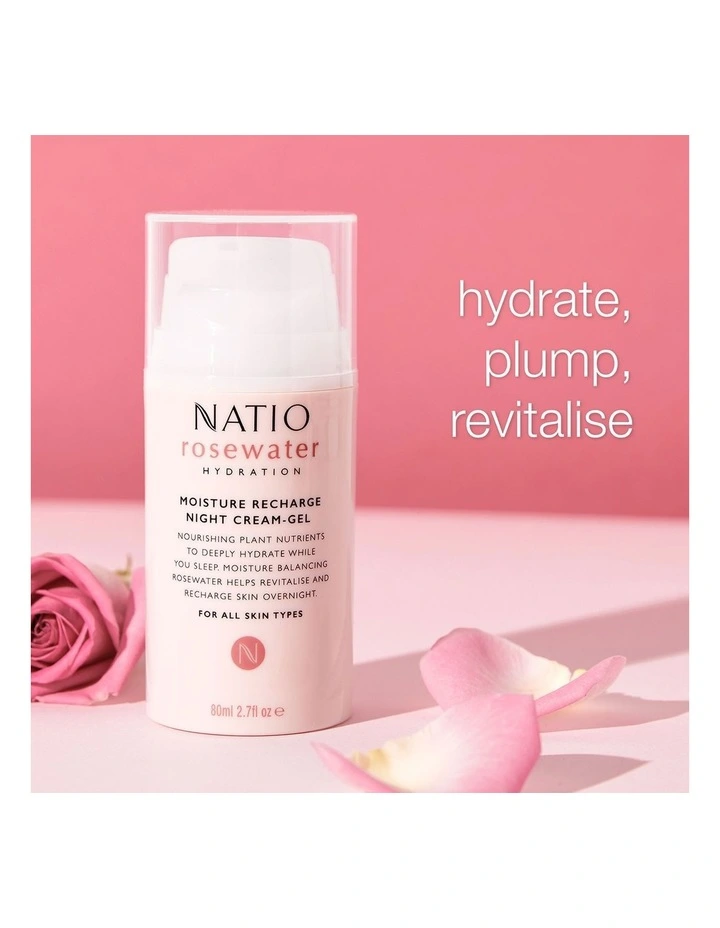 Rosewater Hydration Moisture Recharge Night Cream-Gel 80ml image 3