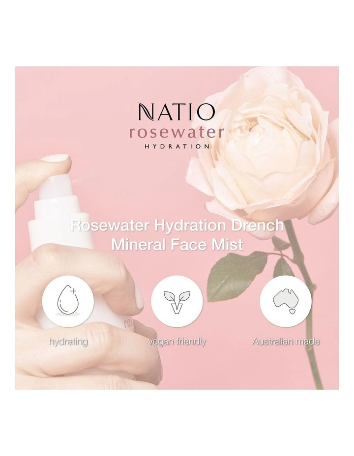 Rosewater Hydration Drench Mineral Face Mist 200ml image 6