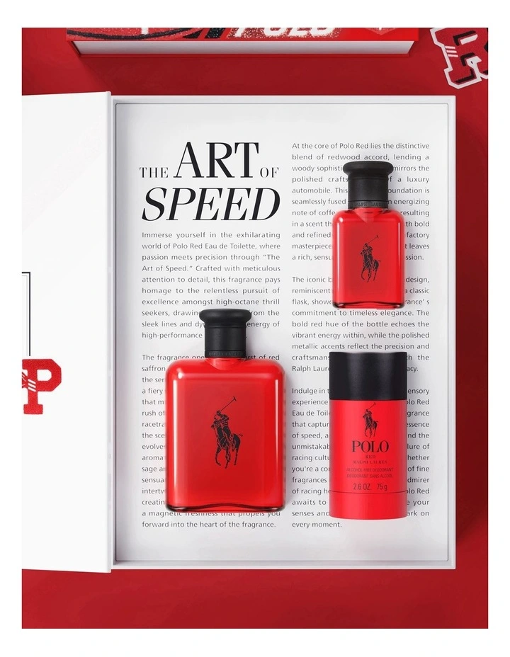 Ralph Lauren Polo Red EDT 125ml Set (Includes Polo Red EDT 40ml & Deororant) image 2