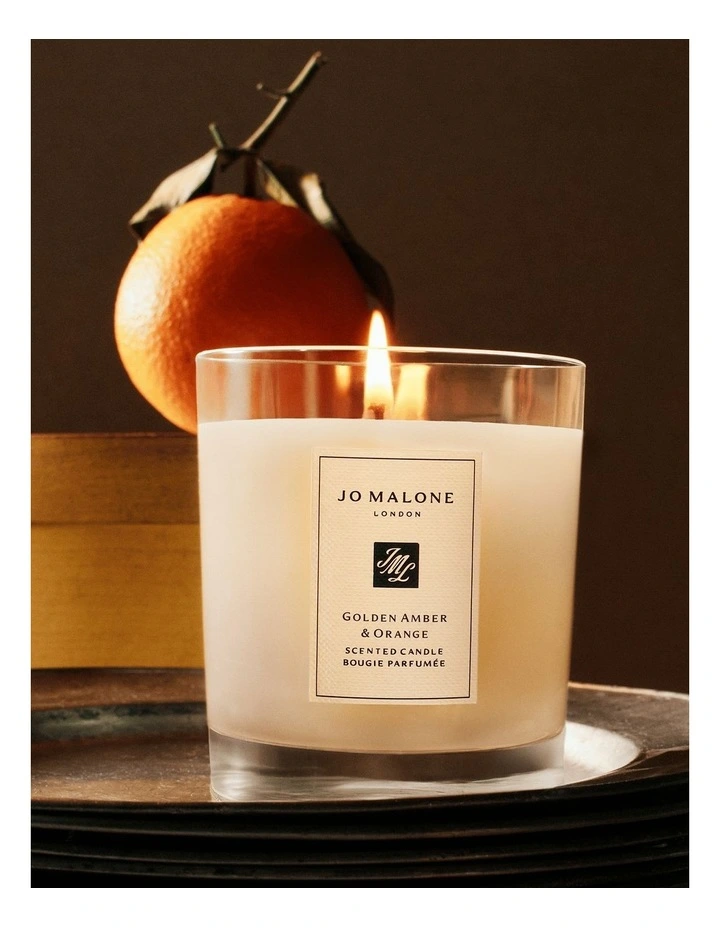 Golden Amber & Orange Scented Candle 200g image 2