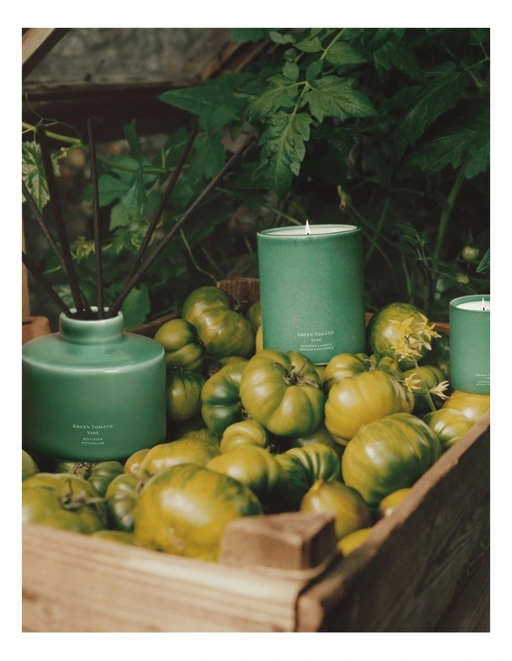 Green Tomato Vine Townhouse Candle - Veggies Edition image 4