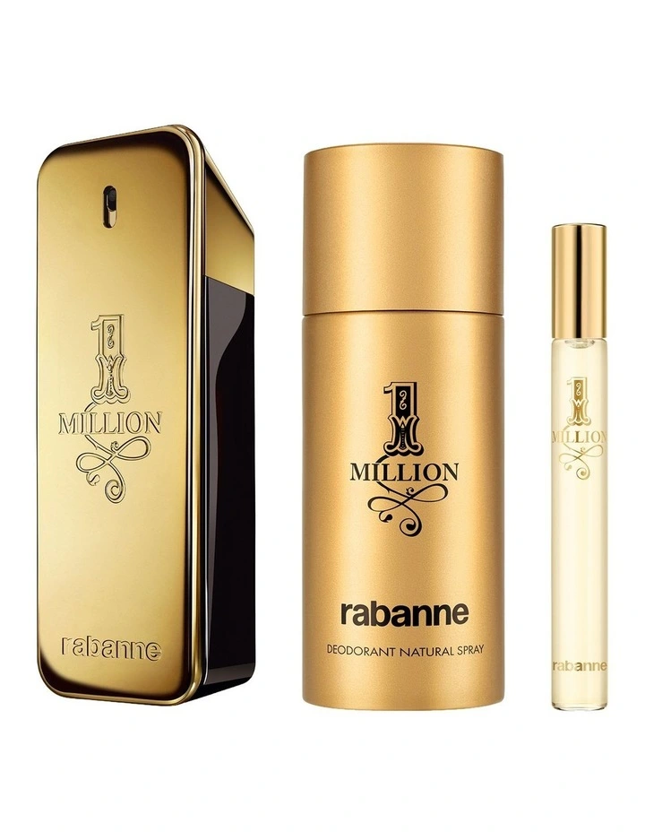 Rabanne 1 Million EDT 100mL Gift Set (Contains 100mL Fragrance, 150mL Deodorant & 10mL Travel Spray) image 2