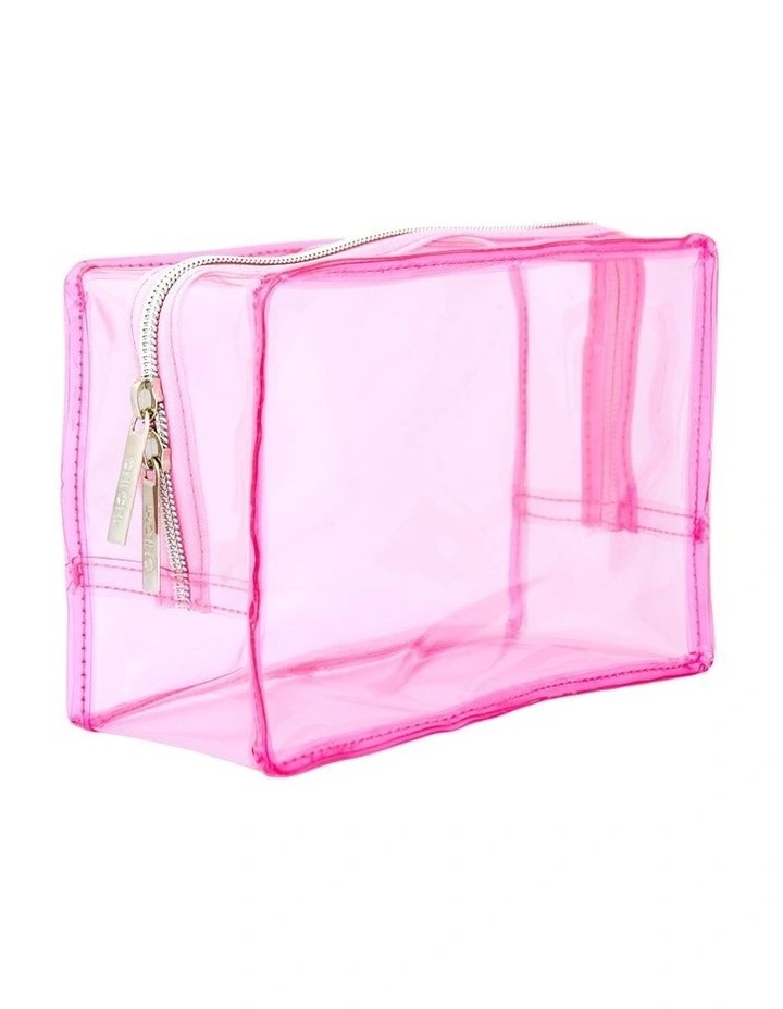 Clear Beauty Bag Medium in Pink image 1