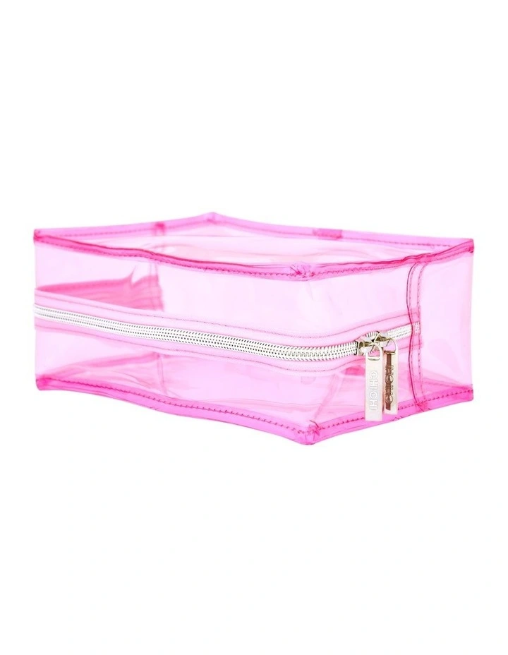 Clear Beauty Bag Medium in Pink image 4