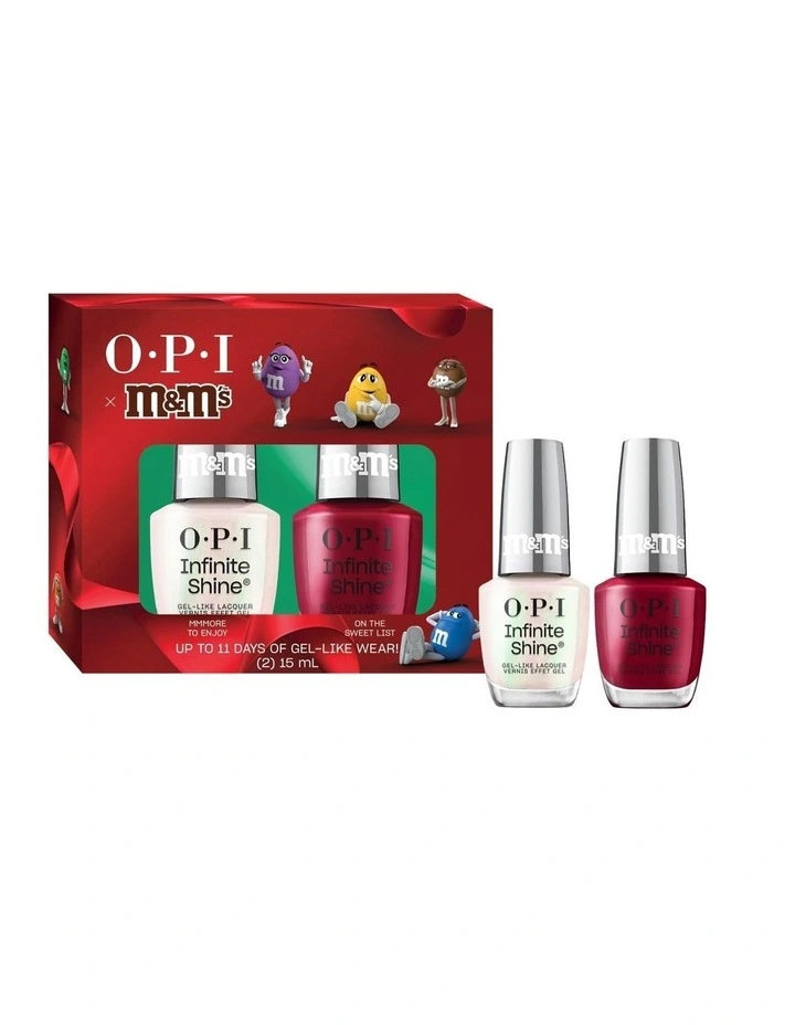 OPI x M&M's Collection Infinite Shine Duo Gift Set - Mmmore to Enjoy, On The Sweet List  2x15ml image 2