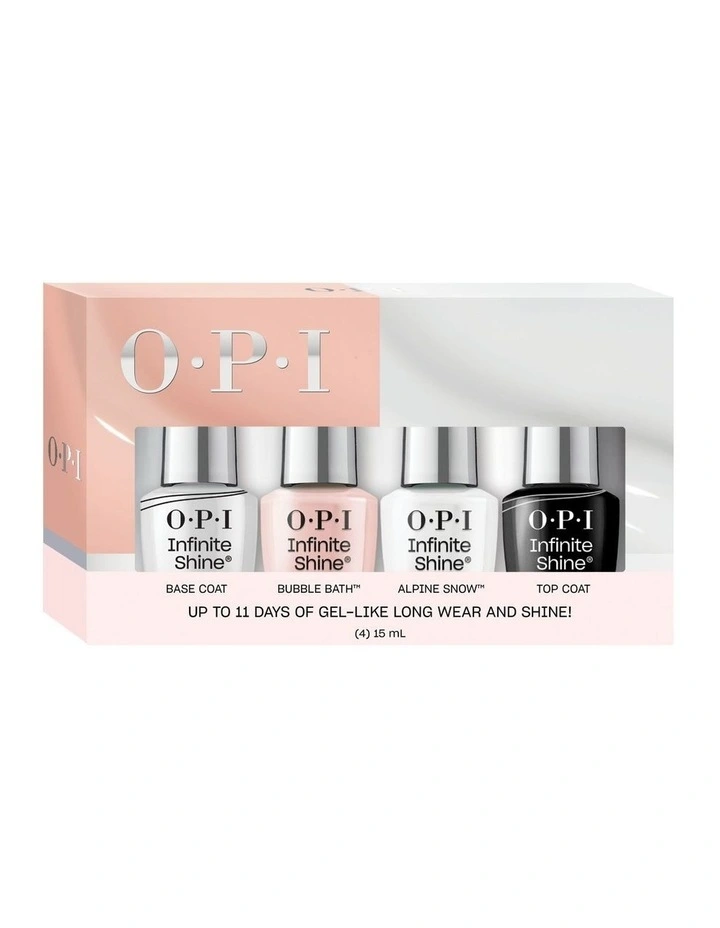 Infinite Shine French Manicure 4PC Gift Set - Base Coat, Bubble Bath, Alpine Snow, Top Coat 4x15ml image 1