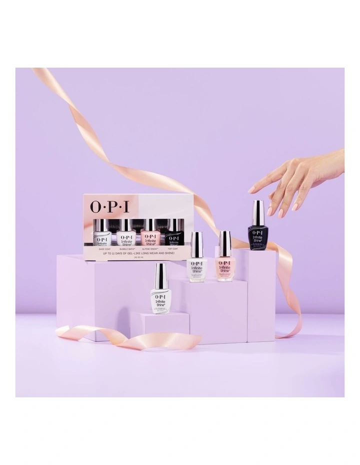 Infinite Shine French Manicure 4PC Gift Set - Base Coat, Bubble Bath, Alpine Snow, Top Coat 4x15ml image 3