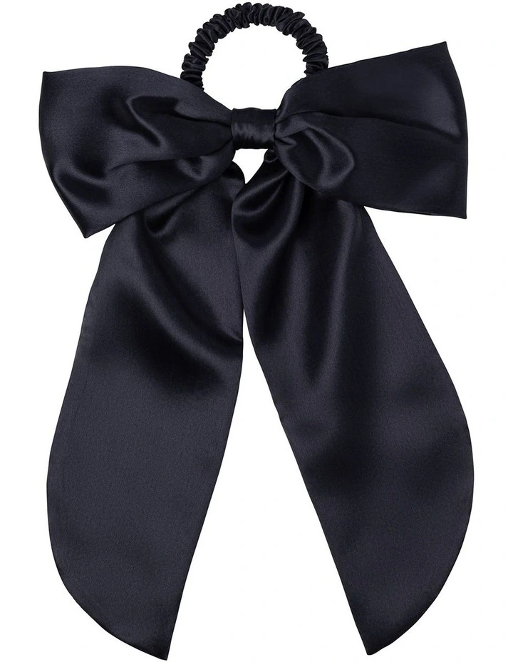 Pure Silk Hair Bow in Black image 2