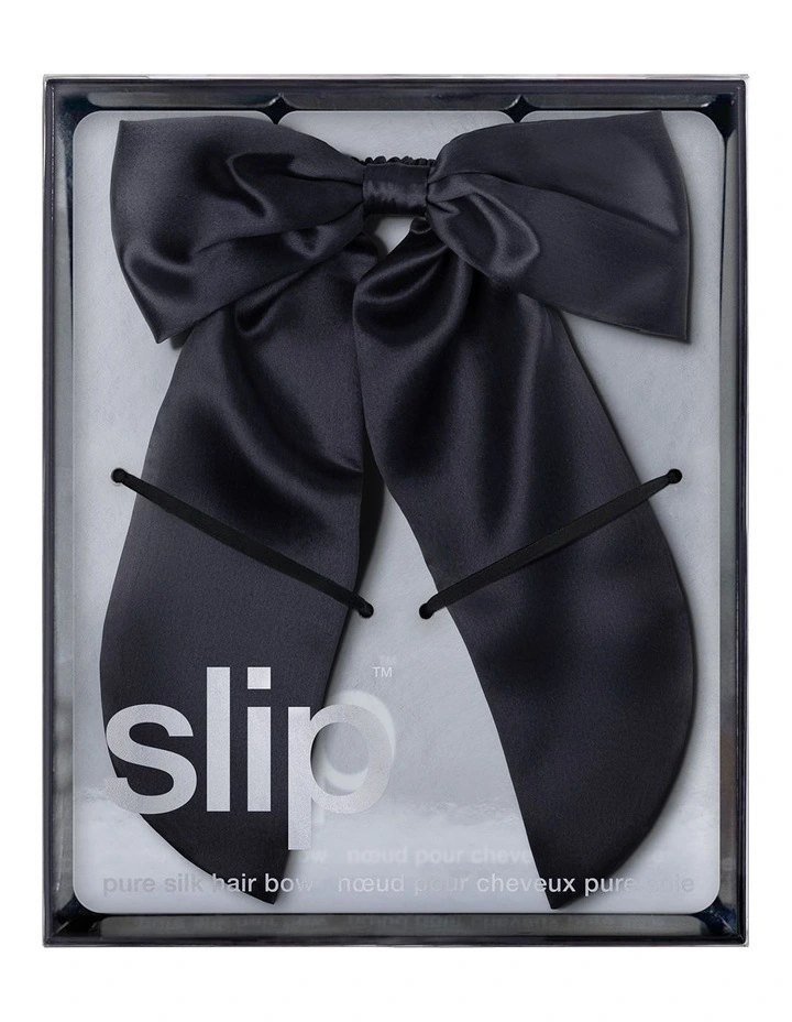 Pure Silk Hair Bow in Black image 4