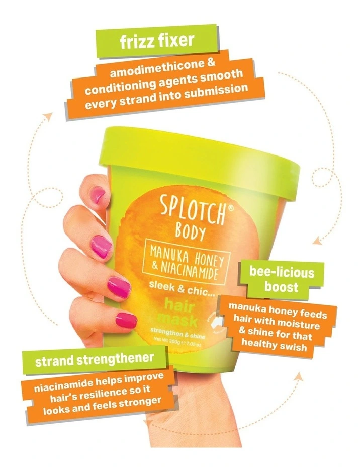 Manuka Honey & Niacinamide Sleek & Chic Hair Mask 200g image 3
