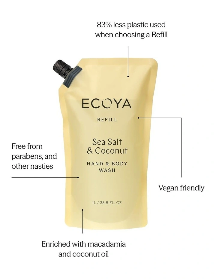 Sea Salt & Coconut Hand & Body Wash Refill 1L image 3