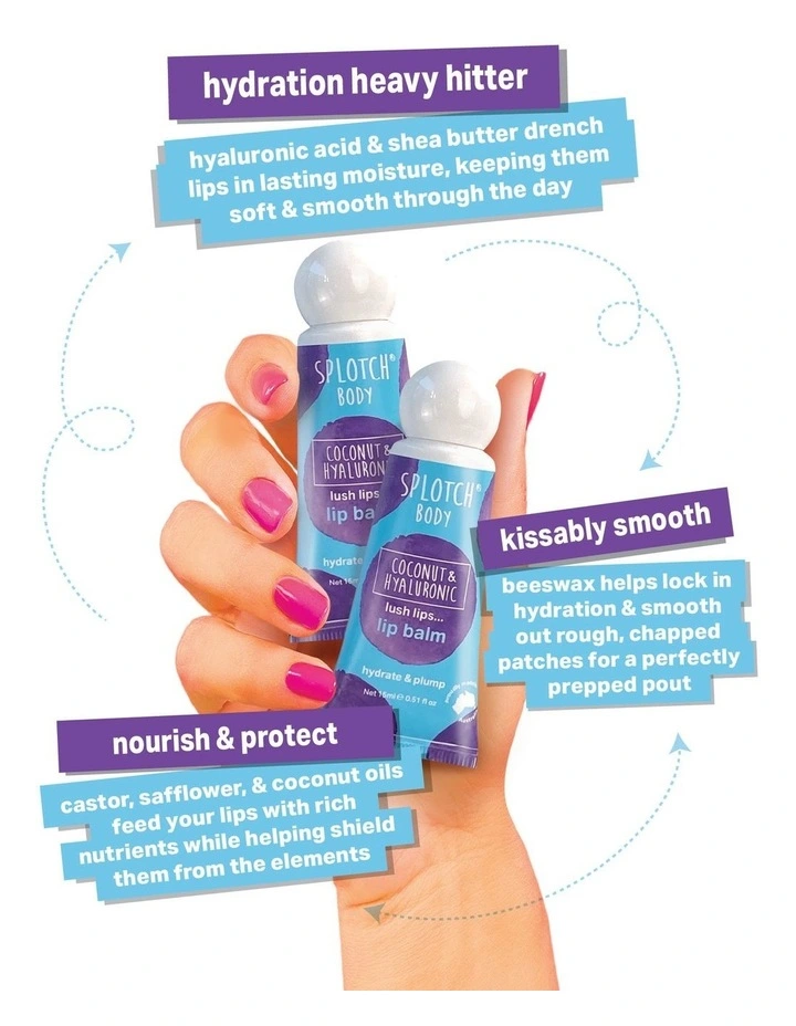 Coconut and Hyaluronic Lush Lip Balm 15g image 3