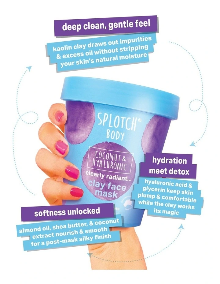 Clearly Radiant Coconut and Hyaluronic Clay Face Mask 200g image 3