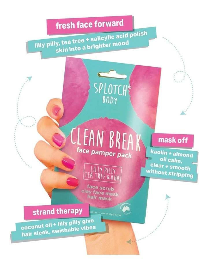 Lilly Pilly Tea Tree & Aha Clean Break Face Pamper Pack image 3
