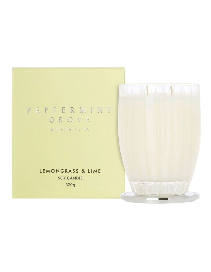 Lemongrass & Lime Large Soy Candle 370g image 1