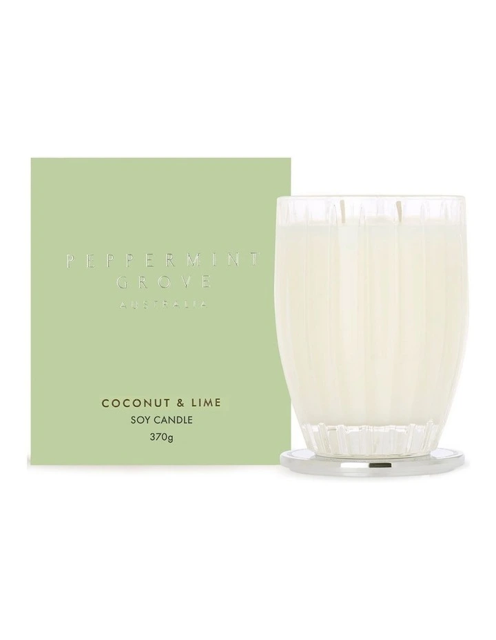 Coconut & Lime Large Soy Candle 370g image 1